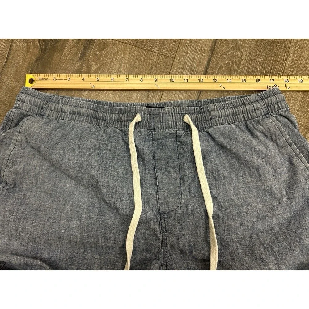 Banana Republic Chambray Drawstring Deck Shorts Mens Large Blue 7.5